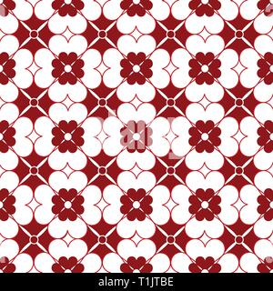 Heart shapes pattern combination in groups & combinations making geometrical designs & wallpaper style patterns Stock Vector