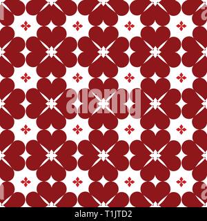 Heart shapes pattern combination in groups & combinations making geometrical designs & wallpaper style patterns Stock Vector