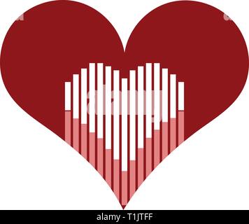 Heart shaped graph inside of a heart Stock Vector