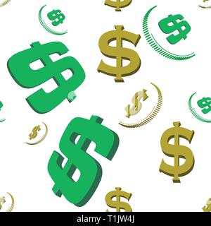 Coin money & dollar sign pattern set as a linking tile or wallpaper pattern in a mixed array.. Stock Vector