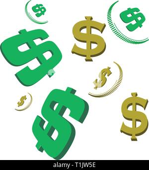 Coin money & dollar sign pattern set as a linking tile or wallpaper pattern in a mixed array.. Stock Vector