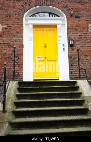Yellow colored doors in Ireland. Stock Photo