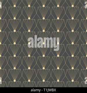 Fan shape seamless, tile, texture, pattern for interiour decoration or background pattern Stock Vector
