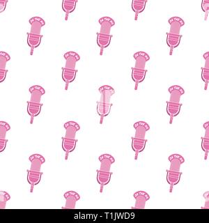 Old vintage microphone pattern	 Stock Vector