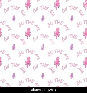 Old vintage microphone pattern	 Stock Vector