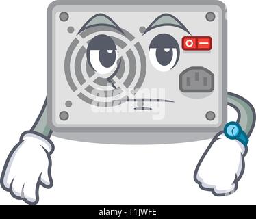 Cartoon Computer Power Methods Finger cartoon power supply on the computer vector illustration Stock ...