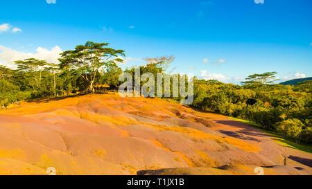 The Seven Coloured Earths in Chamarel, Mauritius island Stock Photo