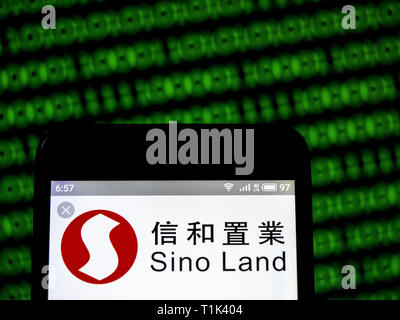 Ukraine. 27th Mar, 2019. In this photo illustration a Sino Group logo seen displayed on a smart phone. Credit: Igor Golovniov/SOPA Images/ZUMA Wire/Alamy Live News Stock Photo