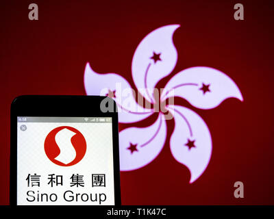 Ukraine. 27th Mar, 2019. In this photo illustration a Sino Group logo seen displayed on a smart phone. Credit: Igor Golovniov/SOPA Images/ZUMA Wire/Alamy Live News Stock Photo