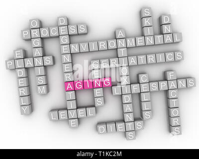 3d Aging word cloud concept - Illustration Stock Photo