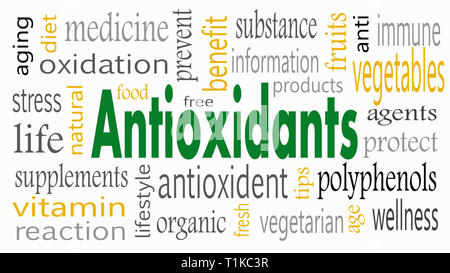 Antioxidant word cloud concept - Illustration Stock Photo