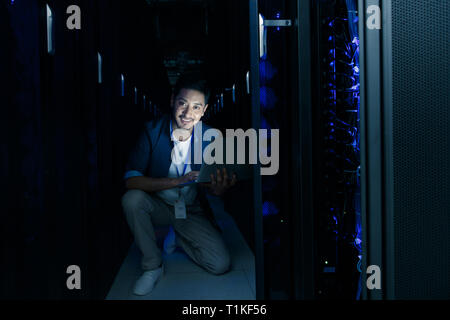 Technical personnel in the maintenance room inspection Stock Photo