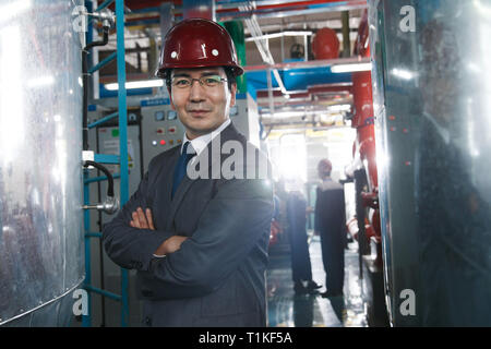 Technical personnel in the factory inspection Stock Photo