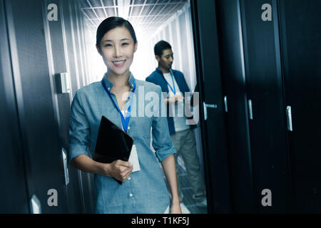 Technical personnel in the maintenance room inspection Stock Photo