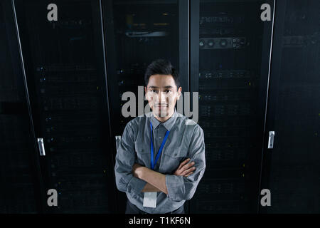 Technical personnel in the maintenance room inspection Stock Photo
