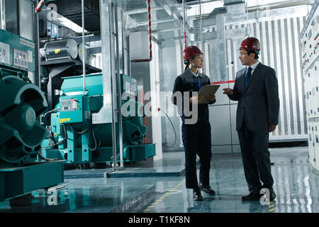 Technical personnel in the factory inspection Stock Photo