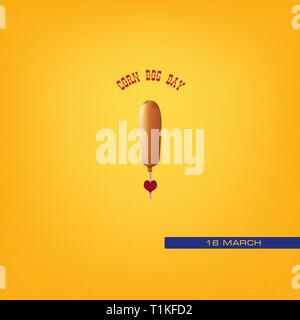 March event - Corn Dog Day. Vector illustration Stock Vector