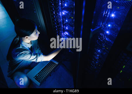 Technical personnel in the maintenance room inspection Stock Photo
