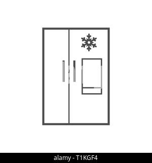 Vector illustration, flat design. Freezer refrigerator icon Stock Vector