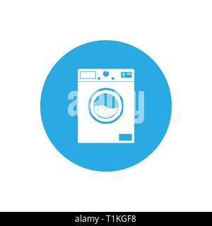 Vector illustration, flat design. Washing machine icon Stock Vector