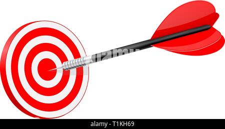 Dart in red dartboard Stock Vector
