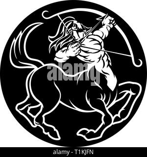 Zodiac Signs Sagittarius Centaur Icon Stock Vector
