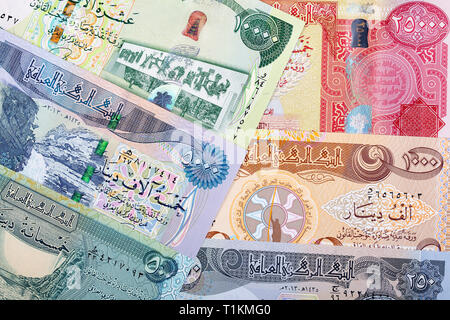 Iraqi dinar a business background Stock Photo