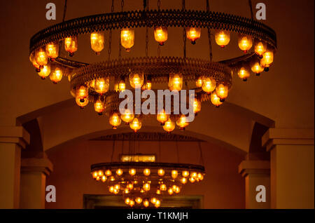 Beautiful lights in hotel reception, Egypt Stock Photo