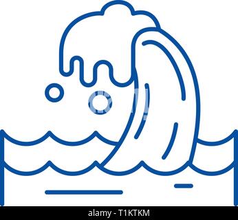 Storm line icon concept. Storm flat  vector symbol, sign, outline illustration. Stock Vector