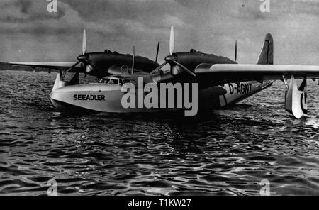 transport / transportation, aviation, seaplane, flying boat Dornier Do 26 A 'Seeadler' of the German Lufthansa, 1938, Additional-Rights-Clearance-Info-Not-Available Stock Photo