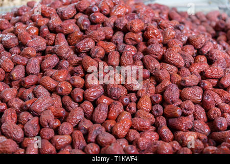 Close up of dried dates (Xinjiang Province, China) Stock Photo