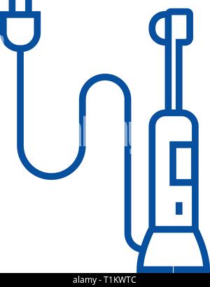 Teeth cleaner line icon concept. Teeth cleaner flat  vector symbol, sign, outline illustration. Stock Vector