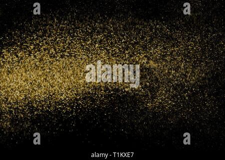 Gold Glitter Halftone Dotted Backdrop. Abstract Retro Pattern. Pop Art Style Background. Golden Explosion Of Confetti. Digitally Generated Image. Vect Stock Vector