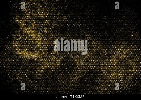 Gold Glitter Halftone Dotted Backdrop. Abstract Retro Pattern. Pop Art Style Background. Golden Explosion Of Confetti. Digitally Generated Image. Vect Stock Vector