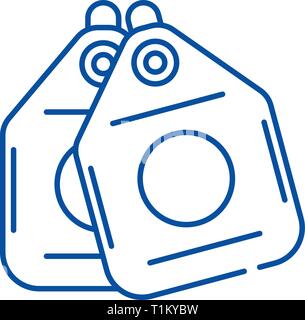 Vacuum cleaner bags line icon concept. Vacuum cleaner bags flat  vector symbol, sign, outline illustration. Stock Vector