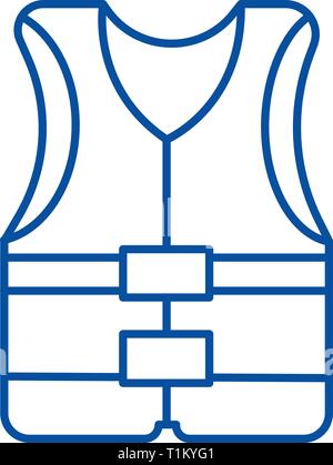 Vest line icon concept. Vest flat  vector symbol, sign, outline illustration. Stock Vector
