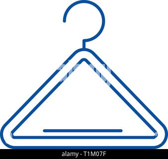 Wardrobe hangers line icon concept. Wardrobe hangers flat  vector symbol, sign, outline illustration. Stock Vector