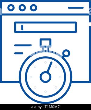 Website speed line icon concept. Website speed flat  vector symbol, sign, outline illustration. Stock Vector
