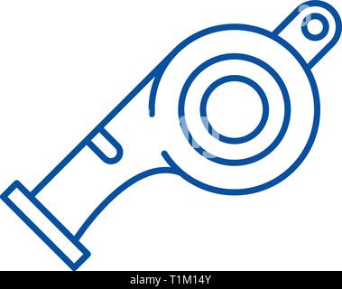 Whistle line icon concept. Whistle flat  vector symbol, sign, outline illustration. Stock Vector