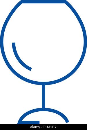 Wine glasses,alcochol  line icon concept. Wine glasses,alcochol  flat  vector symbol, sign, outline illustration. Stock Vector