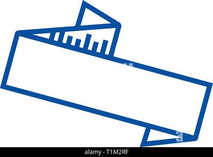 Black line ribbon set. Decorative outline banner tape. Empty different