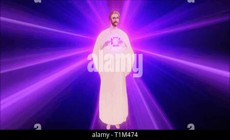 violet light glow flame St Germain illustration holy Stock Photo