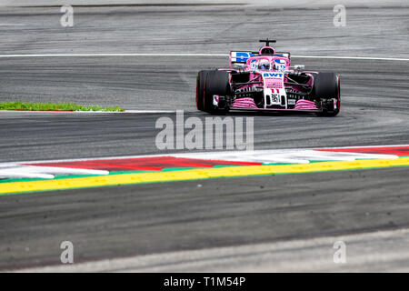 Spielberg/Austria - 06/29/2018 - #11 Sergio PEREZ (MEX) in his Force India VJM11 during FP1 ahead of the 2018 Austrian Grand Prix at the Red Bull Ring Stock Photo