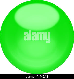 Web button 3d - green glossy sphere, isolated Stock Photo