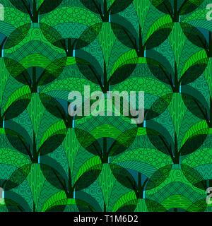 Trees, Seamless Background Stock Vector