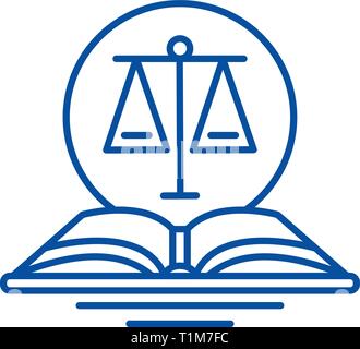 Legal code line icon concept. Legal code flat  vector symbol, sign, outline illustration. Stock Vector