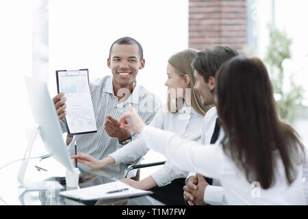 professional business team discussing new information in the office Stock Photo