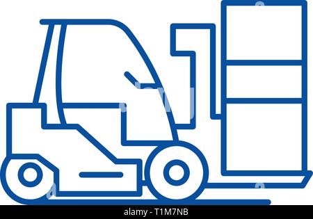 Loader line icon concept. Loader flat  vector symbol, sign, outline illustration. Stock Vector