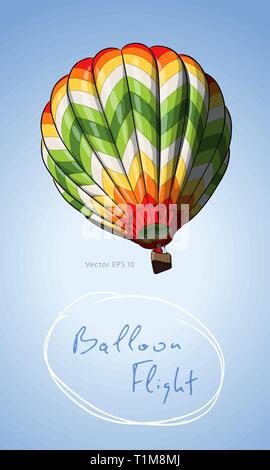 Hot air balloons various colored in the sky Stock Vector