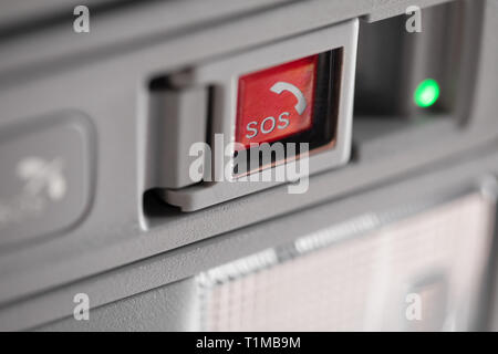 Emergency sos button which is used for help after car accident Stock Photo